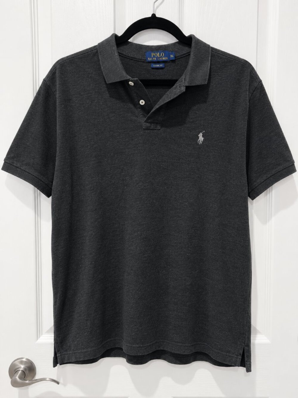 Polo Ralph Lauren Men’s XL Classic Fit Black Heather Polo Shirt Cotton